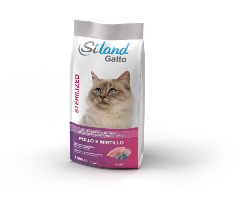 Siland gatto Sterilized crocchette pollo e mirtill